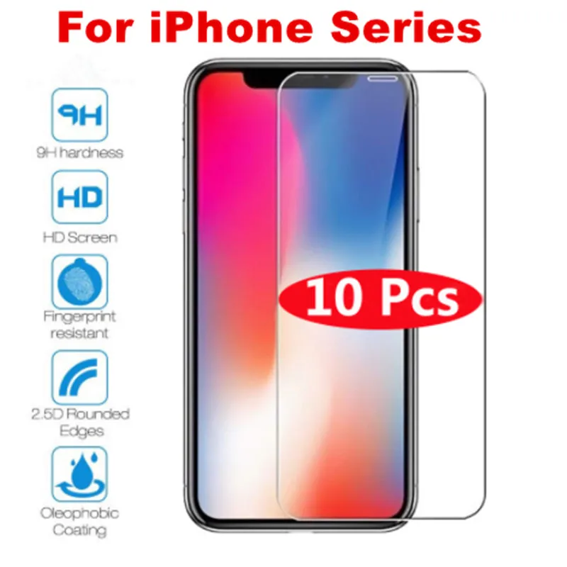 Защитное стекло для iPhone X XS XR 11Pro Max 7 8 6 6s plus 10 шт. | Мобильные телефоны и аксессуары