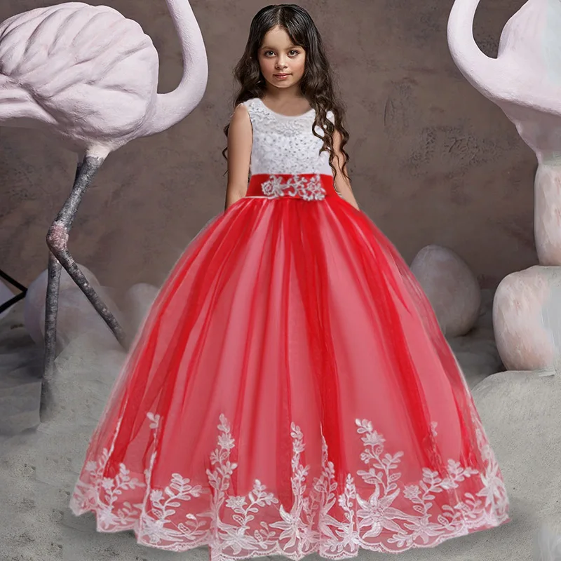 Christmas Girls Long Bridesmaid Dress 10 12 Years