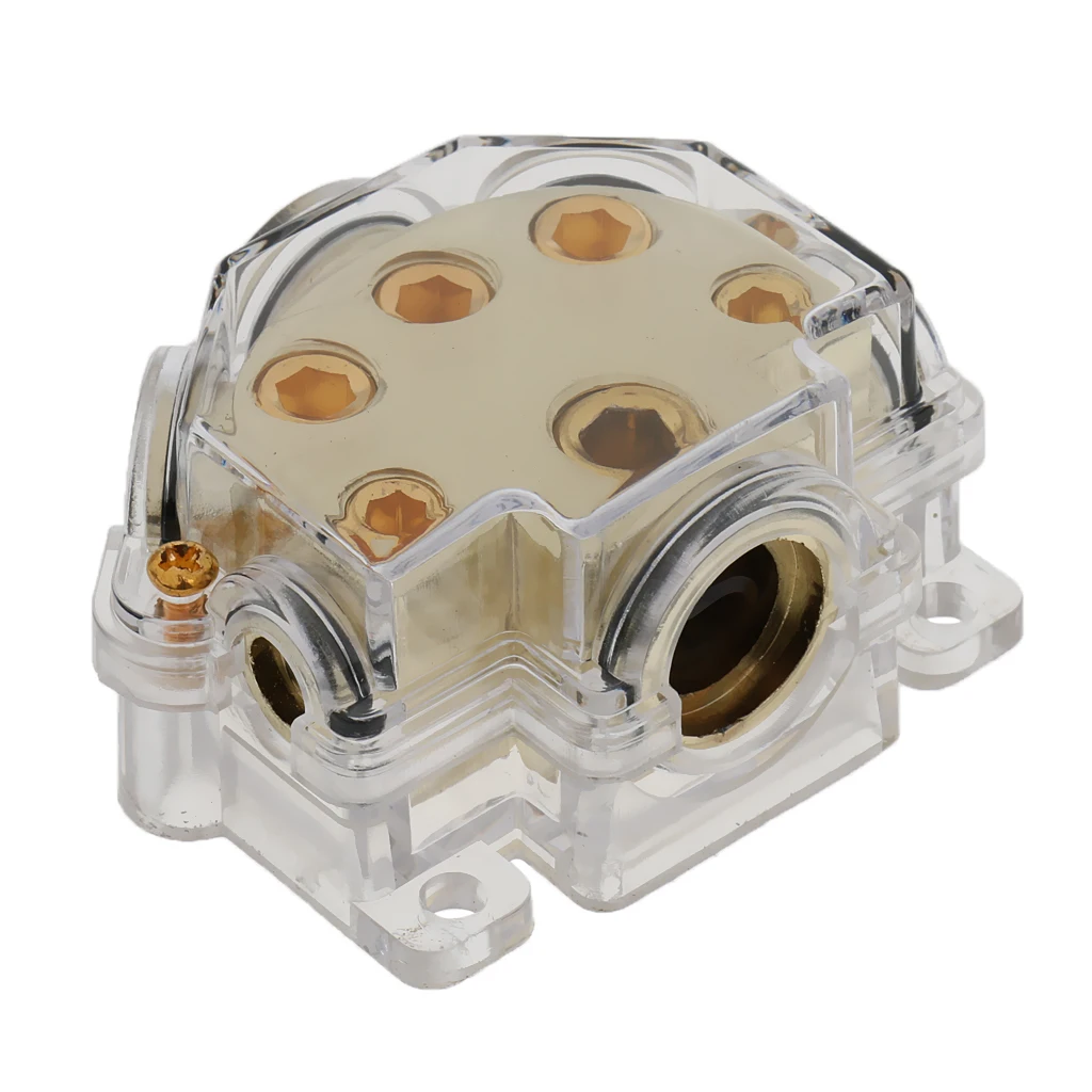 5-Ways 0/2/4/8 Ga Car Audio Power Ground Cable Splitter Distribution Block