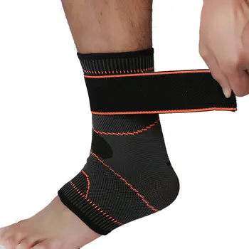 

1pc Support Protective Bandage Adjustable Safety Foot Wrap Elastic Sport Pain Relief Compression Running Ankle Brace Outdoor