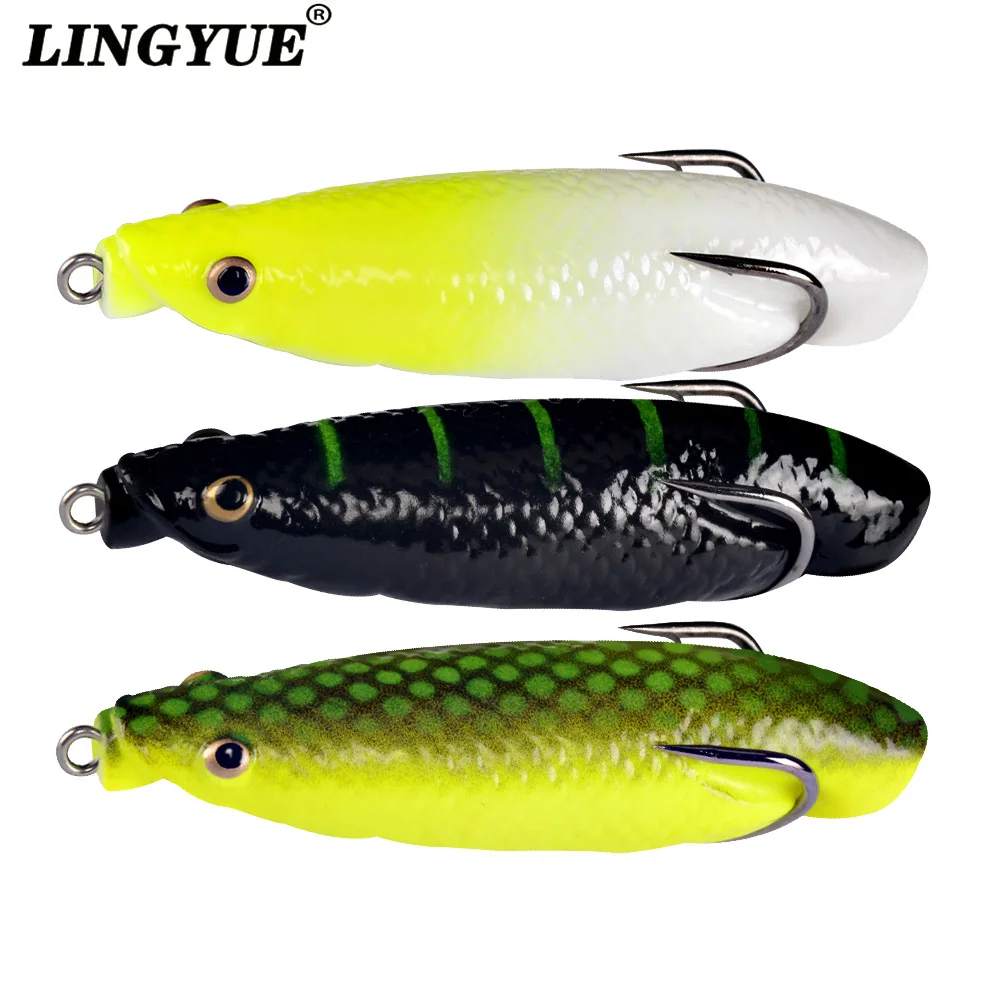 LINGYUE 1 шт. приманка гусеница, топвотер, приманка, силиконовый воблер 8,5 см, 14,5 г, рыболовные приманки с длинным забросом, Мягкая приманка для мульлет