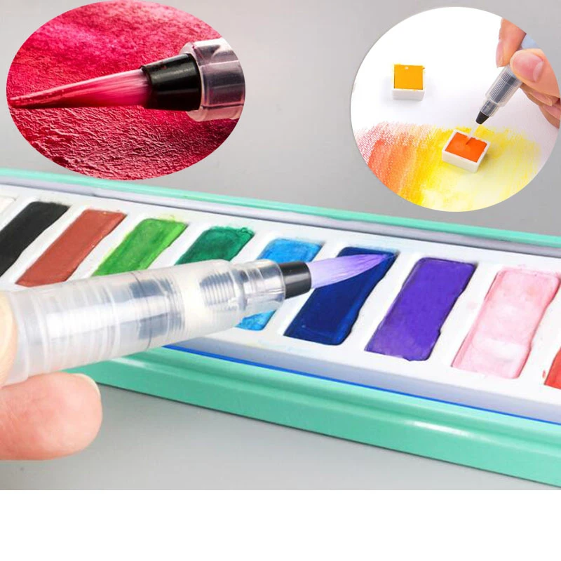 ナイロンプラスチック製の水容器 柔らかいブラシ ペイントペイント 水彩書道ペン 油絵 さまざまなサイズ 3個 Calligraphy Brushes Aliexpress