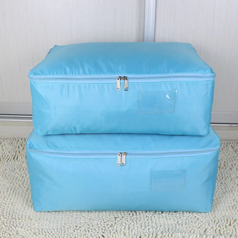 Oxford Cloth Storage Bag Quilt Finishing Case Household Moisture-Proof Clothes Organizer Travel Wardrobe Sundries Zipper Contain