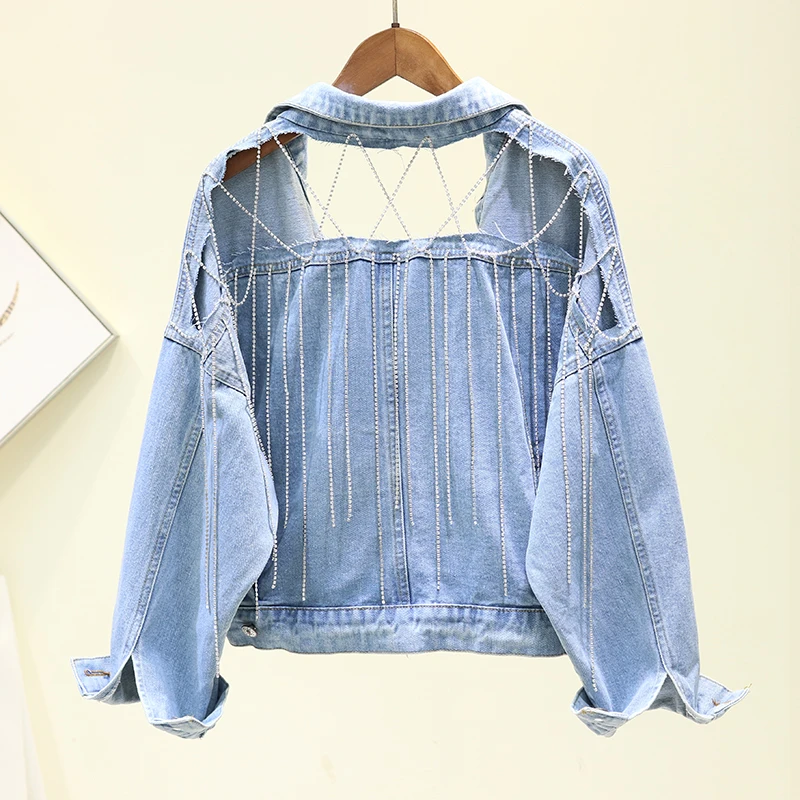 diamond studded jean jacket
