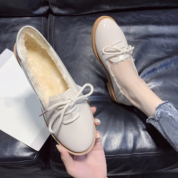 

Cross Women's Shoes Bow-Knot Round Toe Modis Casual Female Sneakers Slip-on Black Flats Oxfords All-Match Ladies' Footwear