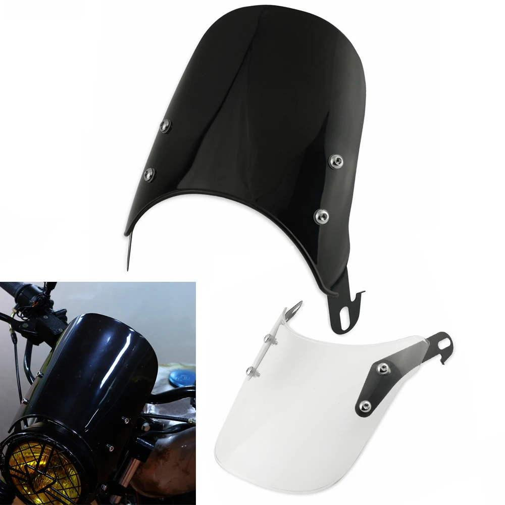 Motorcycle Universal 5 7Inch ABS Plastic Windshield Compact Sport Wind