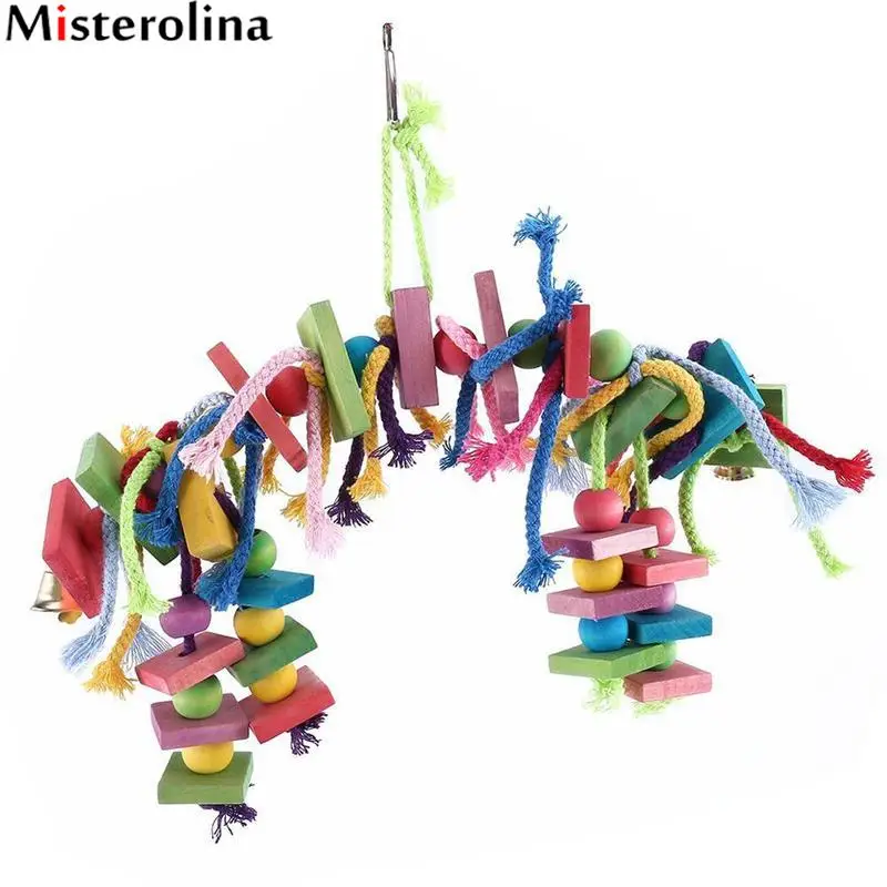 Misterolina, попугай, игрушки для домашних птиц, укусы, скалолазание, Жевательная подставка для игрушки, попугай, подвесная игра, PAM2053, игрушка, гимнастический блок, узлы, жердочка для птицы, жевательная, S0X4