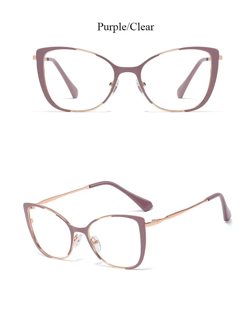 Чистые прозрачные очки оправа женские сексуальные кошачий глаз металлическая оправа женские очки модные брендовые дизайнерские женские очки