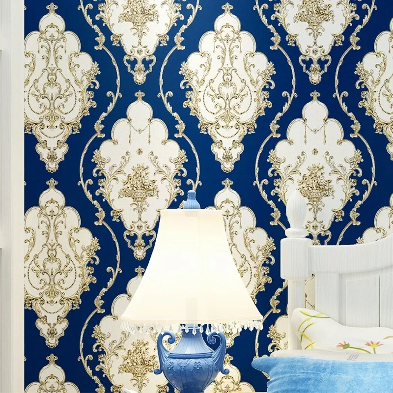Luxury Damask Vinyl Wallpaper White Black Blue Red PVC Wall Paper Roll Waterproof Wall Cover Living room Bedroom Home Decor certificate honor case appointment document storage a4 paper inner core cover creative