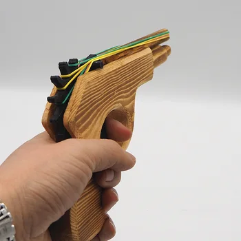 

DIY Wooden Toy Gun Bullet Rubber Band Launcher Wood Simulation Gun Hand Pistol Guns Shooting Toy Boys Outdoor Fun For kids Gifts