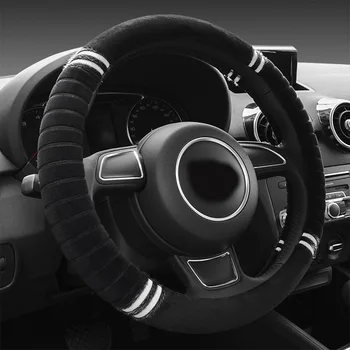 

38cm Car Steering Wheel Cover Plush Cubre Volante Auto Assessoires Interior Accesorio Para Universal Coprivolante Stuurhoes