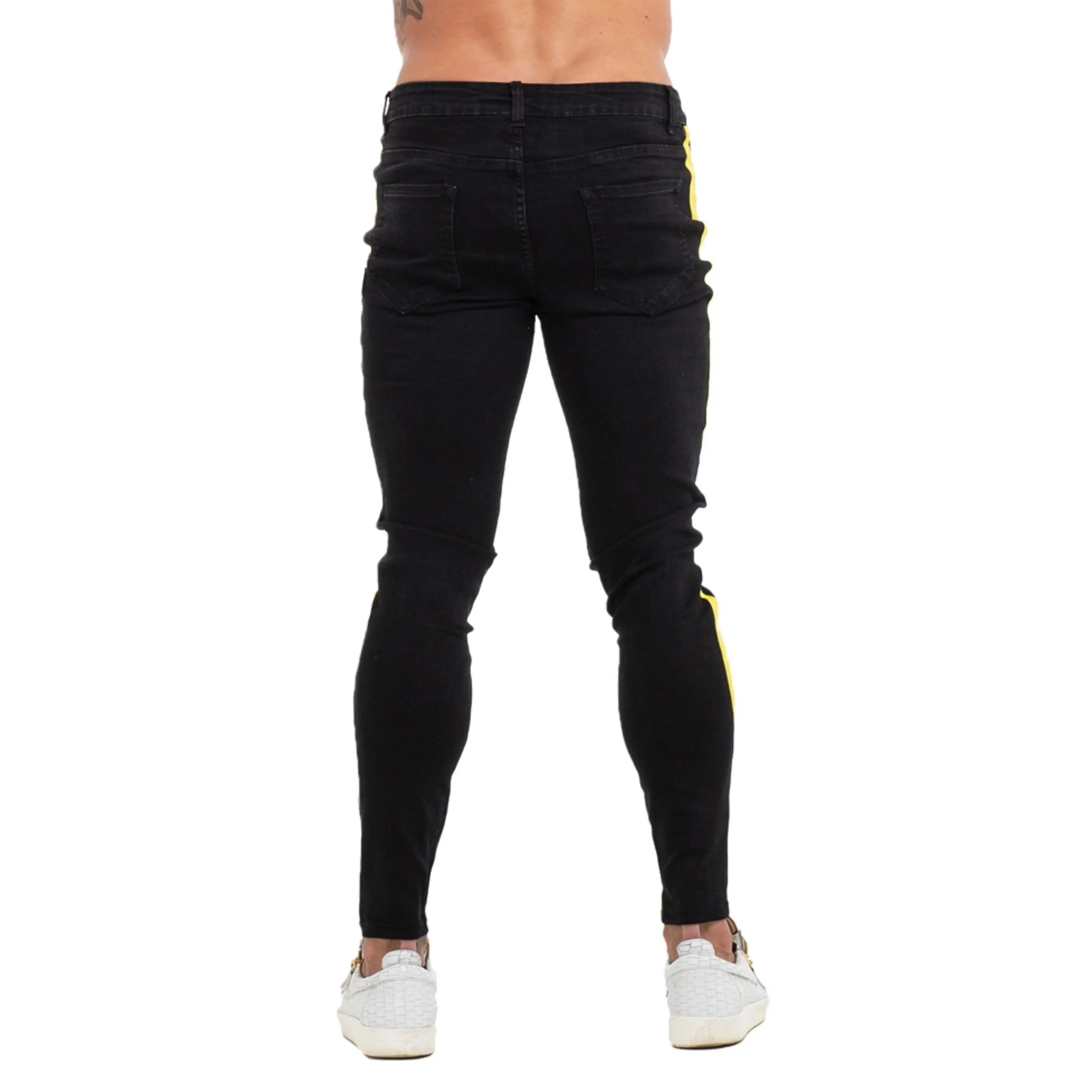 Jeans Ketat Hitam GINGTTO Homme Jeans 