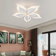 

Ganeed Modern Ceiling Light Dimmable LED Chandelier Flush Mount Ceiling Lights Remote Control Acrylic Leaf Ceiling Lamp Fixture