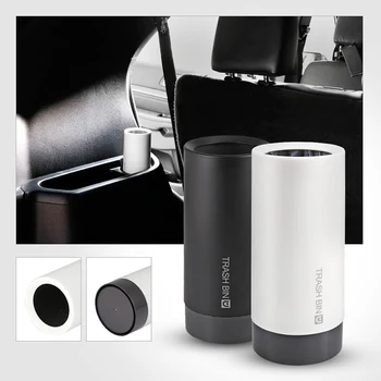 

Car Rubbish Bin Garbage Trash Can Mini Can Dust Case Holder Armrest Office Home Auto Vehicle Open Mouth Black White Car Styling