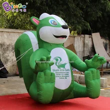 Коммерческая 2.4mH зеленая надувная белка для украшения/реклама 8 футов, надувная мультяшная белка для демонстрации игрушек