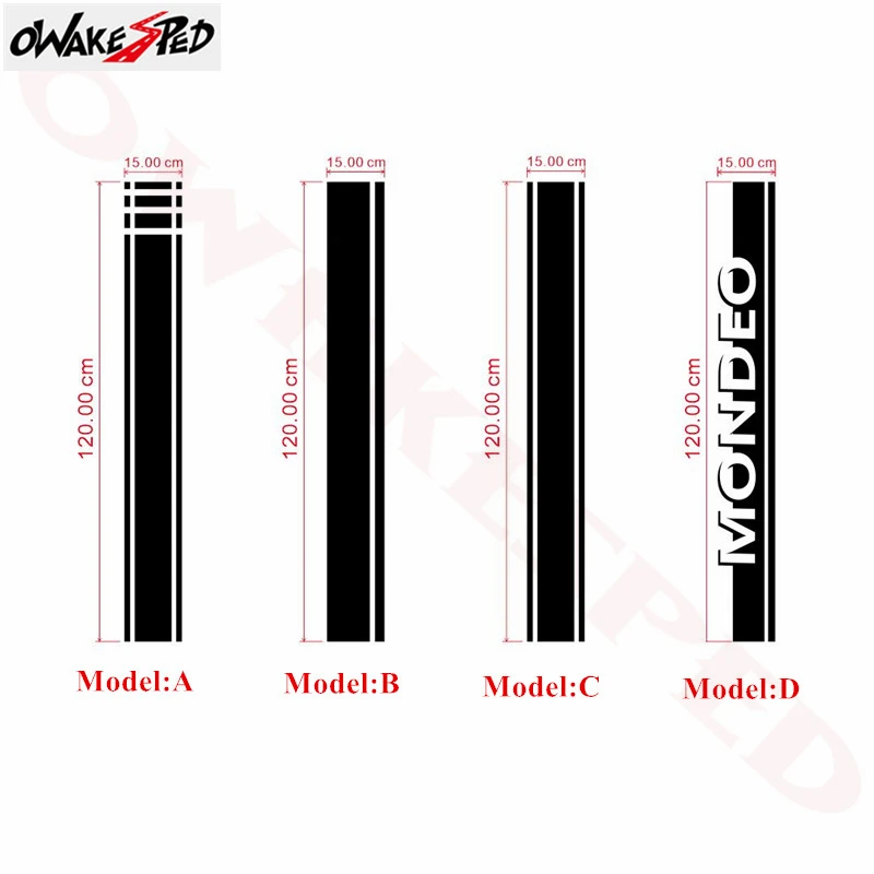 Автомобильный Стайлинг крышка капот двигателя капот Декор Наклейка спортивные полосы наклейки Авто голова виниловые наклейки для Mondeo MK3 MK4 MK5