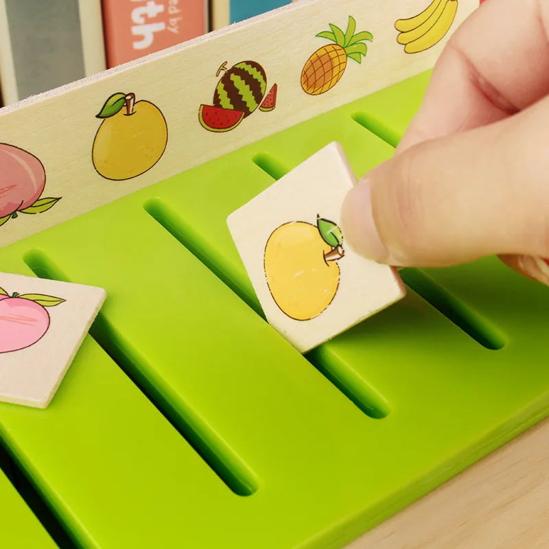 

2-3-6 a Year of Age Semi-Montessori Baby Educational Toy Knowledge Children Box Early Education Compartmental Wood Matching Teac