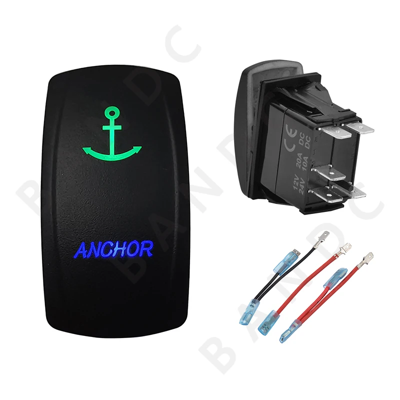 Car Boat ANCHOR 4×4 2×4 Rocker Switch 5P ON OFF SPST Laser Etched