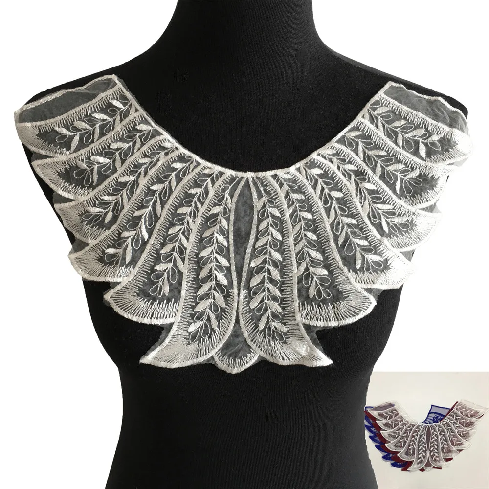 Высококачественный воротник из органзы платье с аппликацией кружевная ткань