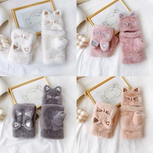 

Fashion Women Winter Lovely Warm Flip Over Thickening Cat Plush Full&Half Finger Clamshell Gloves Comfortable Thermal Outdoor