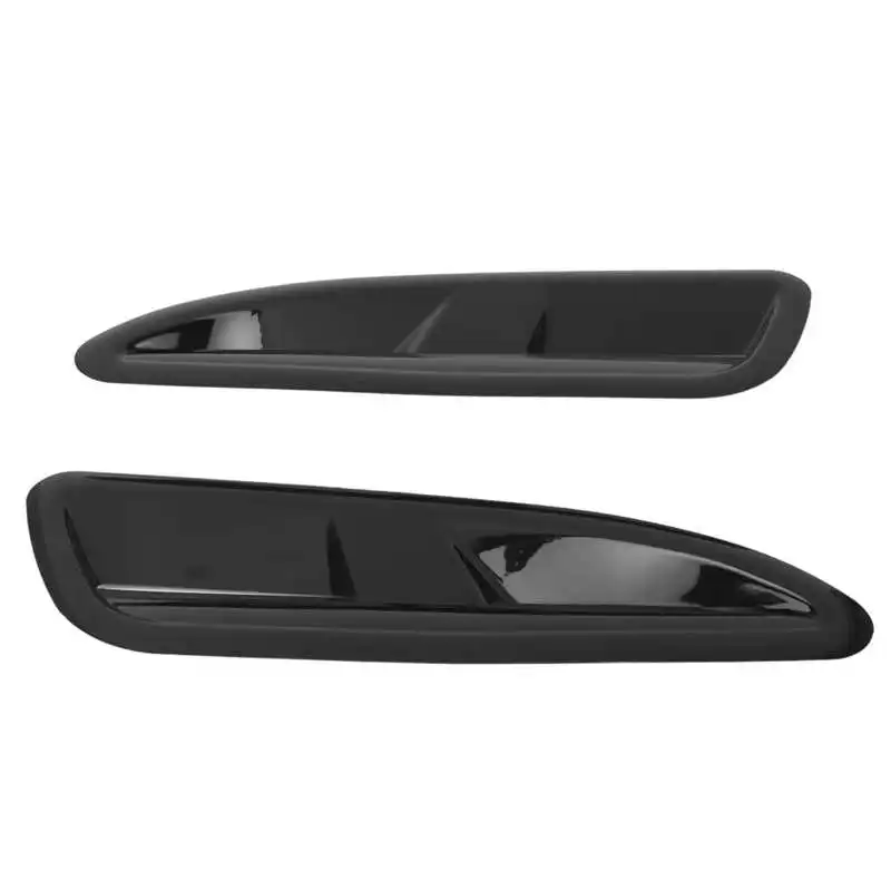 2pcs Car Bonnet Vents Hood Air Vent Cover Trim ABS Glossy Black Universal Auto Body Parts ABS