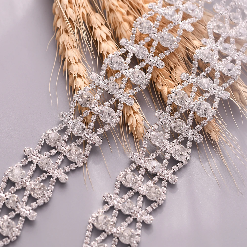 TRiXY S414-S Silver Crystal Belt Bridal Jeweled Belt Fancy Belts for Women Dresses Belt Wedding Belt Bridesmaid Belt for Dress