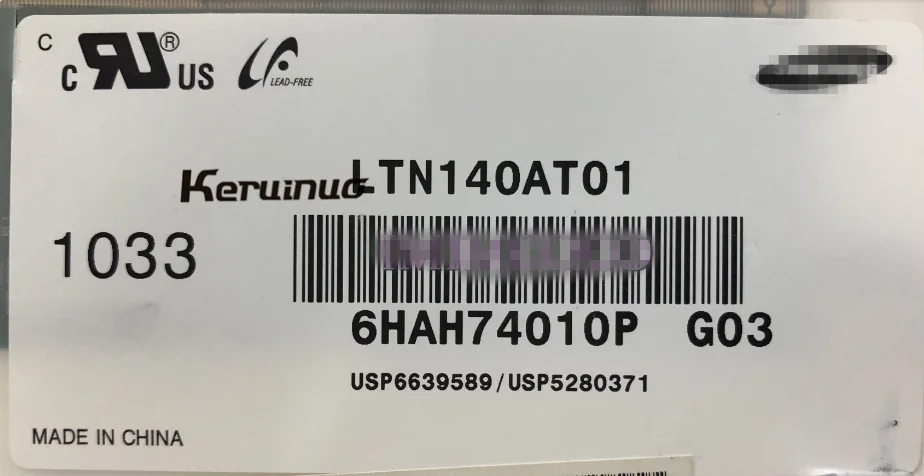 LTN140AT01 подходит LP140WH1TLE3 B140XW01 V.8 V.6 N140BGE-L11HB140WX1-100 LP140WH4-TLC1 LP140WH4-TLP1 LP140WH1-TLE2
