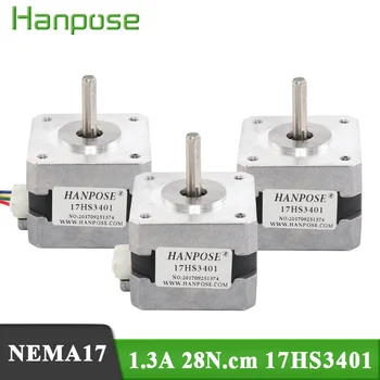 

3PCS/lot 17HS3401 4-lead Nema 17 Stepper Motor 42 motor 42BYGH 1.3A for CNC milling machine and 3D printer