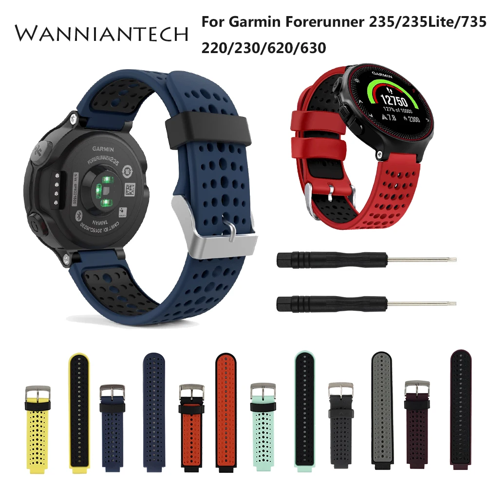 

Silicone Band Replacement For Garmin Forerunner 230/235/235Lite/220/620/630/735XT SmartWatch Strap For Garmin Approach S20 S5 S6