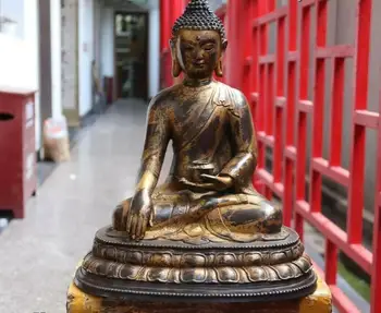 

China Buddhism Bronze Copper Sakyamuni Shakyamuni Tathagata Buddha Statue