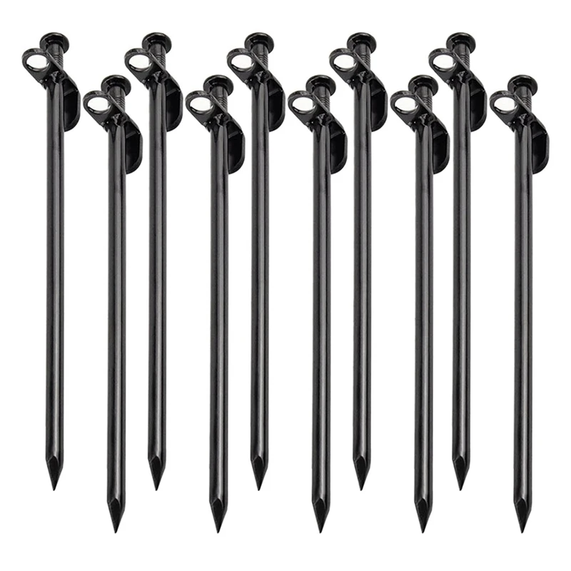 

Heavy Duty Steel Tent Stakes Tarp Pegs Solid Stakes Footprint Camping Stakes for Outdoor Trip Hiking Gardening,10 Pack