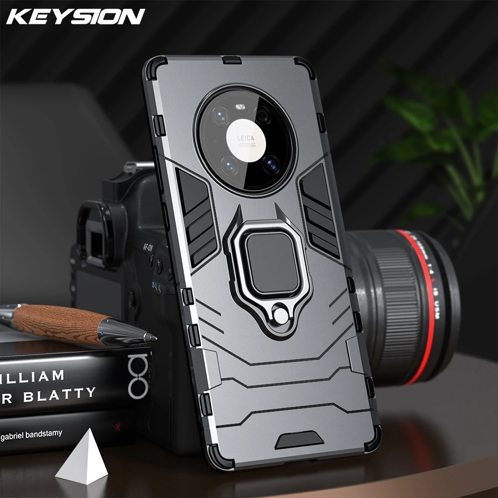 

KEYSION Shockproof Armor Case for Huawei Mate 40 Pro 5G Ring Stand Phone Back Cover for Huawei Mate 40 Pro + Plus 30 Pro 20 Pro