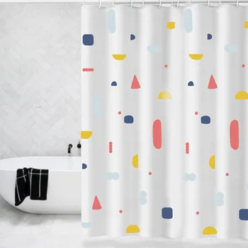 

Waterproof Shower Curtain With Geometry Bathing Sheer For Home Decoration Bathroom Accessaries 180X180cm 180X200cm 180cmx220cm