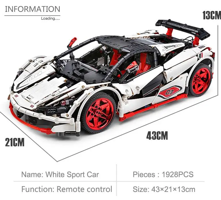 Новинка; Лидер продаж! MOCs серии гоночный автомобиль Honda S2000 AP2 MOC 24500 совместим с Technic гоночные строительные блоки кирпичи модель игрушки - Цвет: White Just Bricks