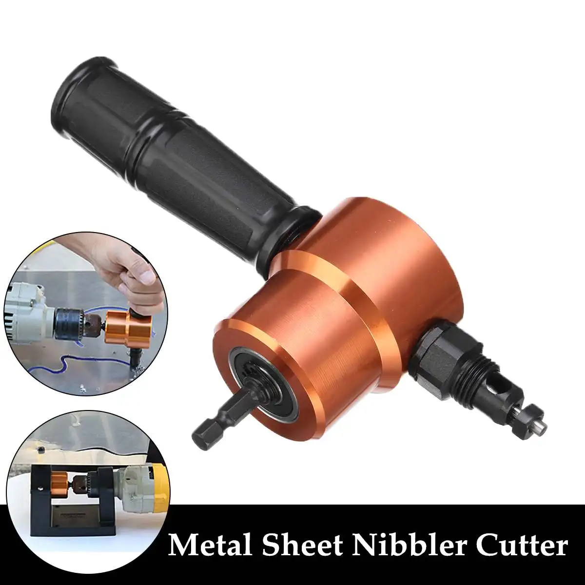 

Double Headed Sheet Metal Cutting Nibbler Metal Saw Cutter with Extra Punch 360 Degree Adjustable Drill Attachment Cutting Tools
