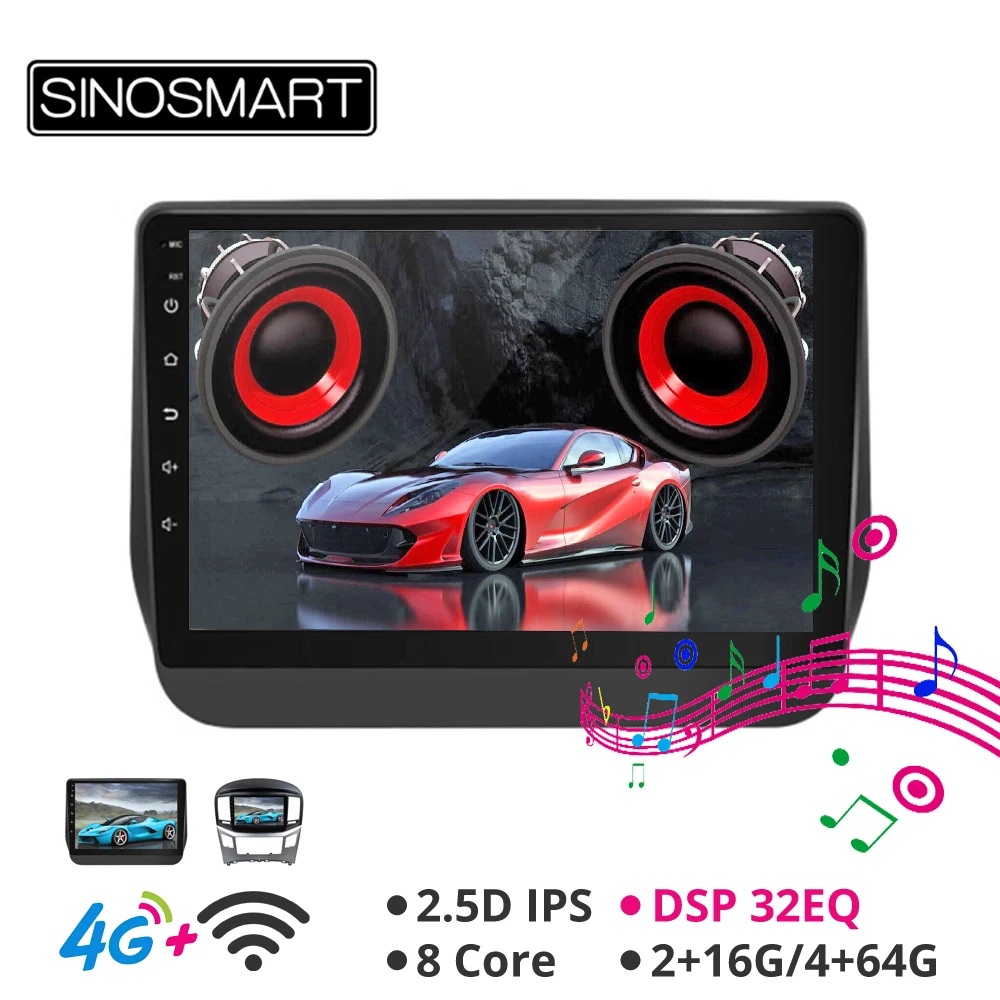 Excellent SINOSMART 2.5D IPS/QLED Screen 1G/2G Car Navigation GPS Player for Hyundai H1 2015-2019 32EQ DSP, 4G SIM Card Slot Optional 1