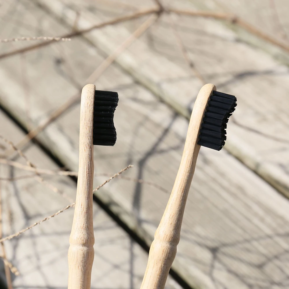 Wave Shape Bamboo Toothbrush Travel Tooth brush Soft fiber bristles tandenborstel Wooden Handle Environmentally Teethbrush