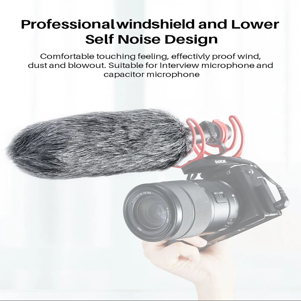 Ulanzi Microphone Furry Muff Windshield Windscreen Deadcat for Q3 /Deity D3 Pro/Rode NTG5 NTG1 NTG4/Sennheiser MKH 8060 Mic | Электроника