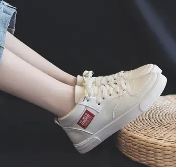 

Men Shoes Spring Autumn men Leather Flat Sports Shoes Lace-up Low Top White Male chunky Sneakers tenis masculino adulto Shoes