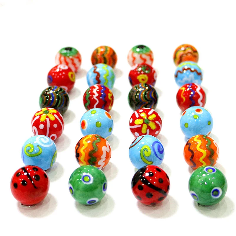 25mm Handmade Glass Marbles Balls Ornament Home Decor Accessories For Fish Tank Vase Aquarium Game Pinball Toy For Kids Children