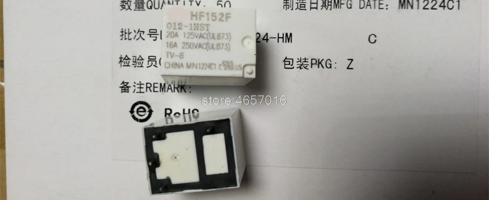 10 шт./лот Новое реле Φ 4 фута регулярное открытие HF152F / 012-1HS |