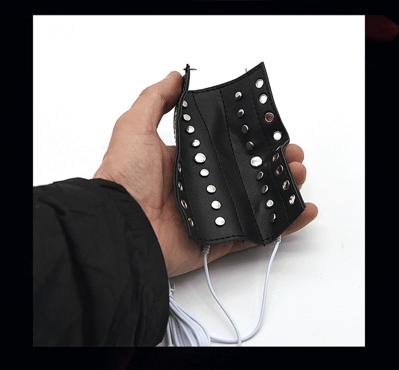 PU Leather Electro Shock Penis Rings Sex Toys For Male Masturbation Penis Stimulation Cock Extender,E-stim Adjustable Cock Rings