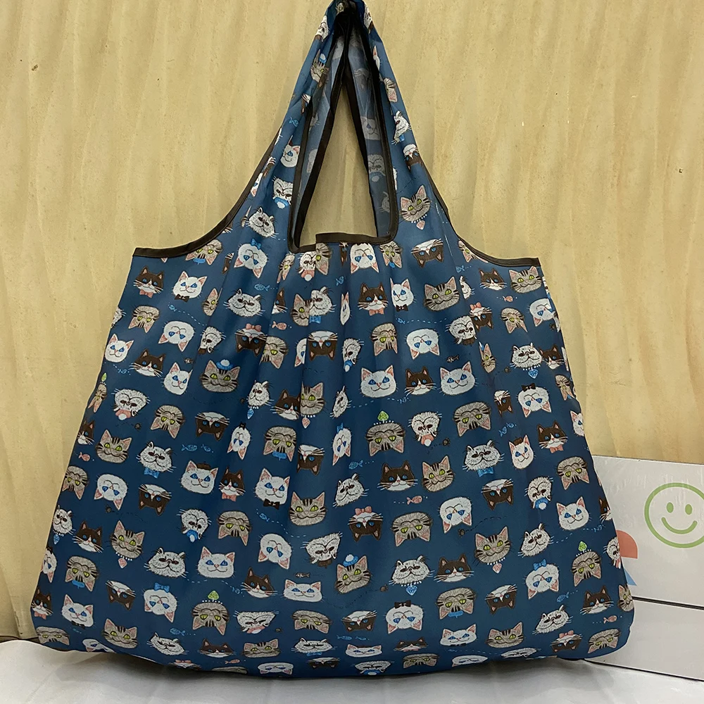 Reusable Grocery Shopping Bags Foldable Ecological Handbags Large Lightweight And Durable Portable Tote Bag Travel Storage | Багаж и сумки
