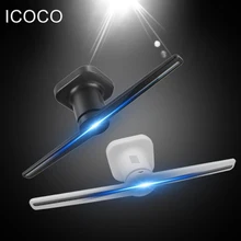 ICOCO LED Holographic Projector Portable Hologram Player 3D Holographic Dispaly Fan Unique Hologram Projector Black/White