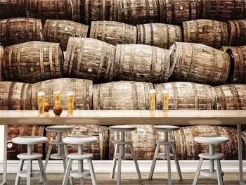 

Custom 3D Photo Wallpaper Sticker Modern Wine Barrel Wall Decal Vinyl Wall Stickers Wall Decorations Living Room Poster Mural