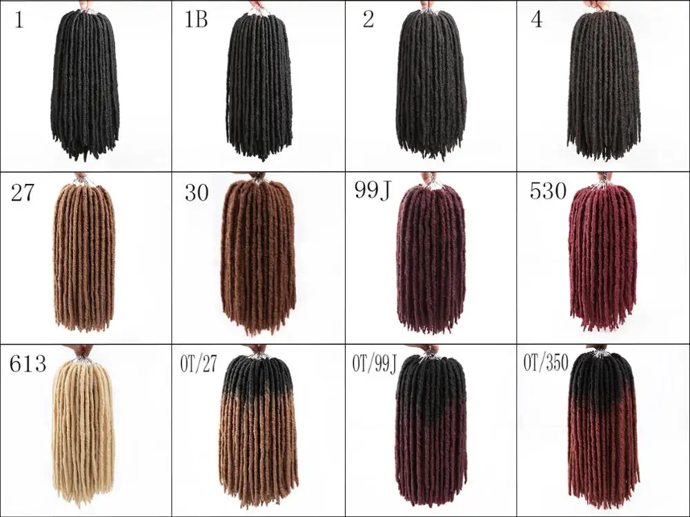 14Inch Straight Goddess Faux Locs Crochet Hair Synthetic Hair Ombre Braiding Hair Extensions Heat Resistant 18Strands Hair Expo
