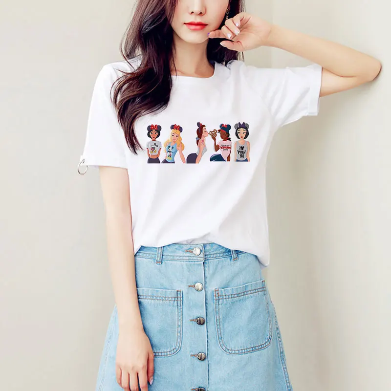 

Women Clothes 2019 Summer Top New Harajuku Fashion Princess Female T Shirt Leisure Round Neck Streetwear Aesthetic Tshirt