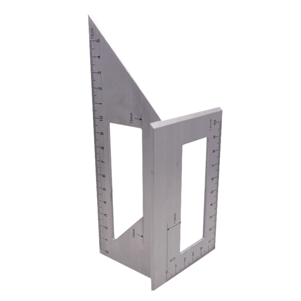 Многофункциональный квадратный инструмент из алюминиевого сплава, Т-образная линейка, 45/90 градусов, угловая линейка, измерительный инструмент для деревообработки, измерительный прибор
