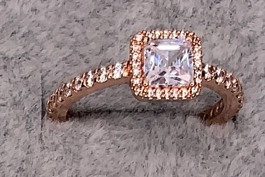 JZ055 925 пробы Серебряное классическое сердце Корона Бант Цветок сливы женские Гламурные ювелирные изделия кольцо из розового золота - Цвет основного камня: JZ055