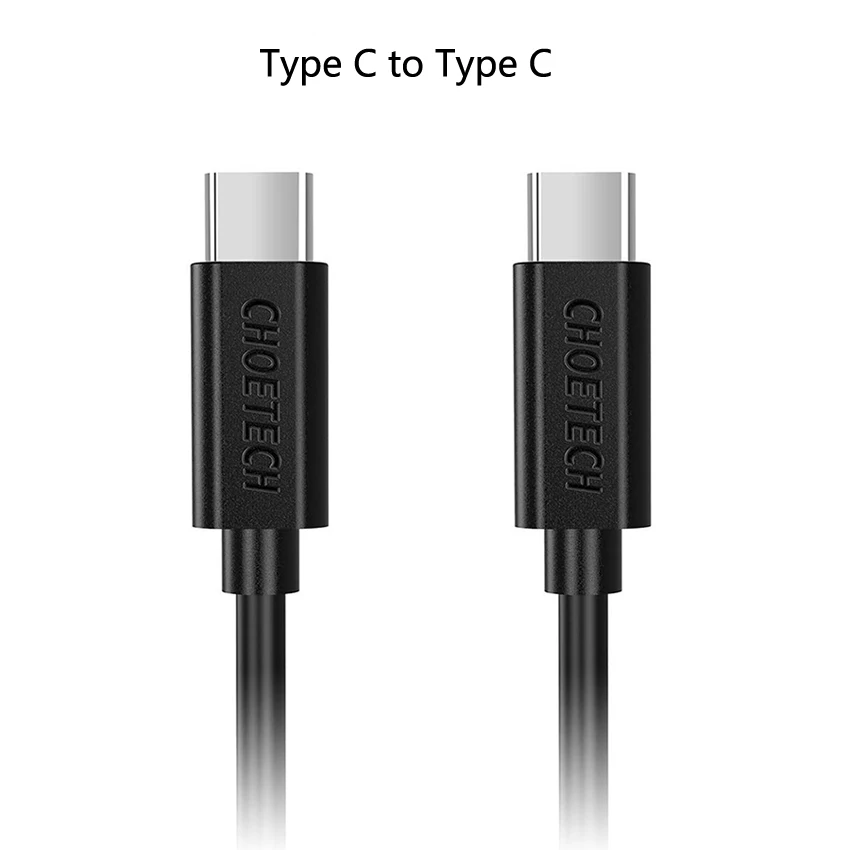 Type C to Type C CHOETECH 3A usb type C к usb type C кабель для samsung Galaxy S9 Plus поддержка PD 60W кабель быстрой зарядки для устройств type-C - Цвет: Type C to Type C